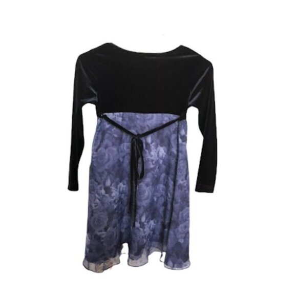 La Princess Black Velvet Party Holiday Girls Dress Size 8 Flawed - Picture 5 of 6